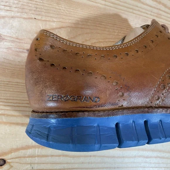 Cole Haan Zerogrand Wingtip Oxford Shoes C31167LeatherMen’s 11.5 MBrown Blue